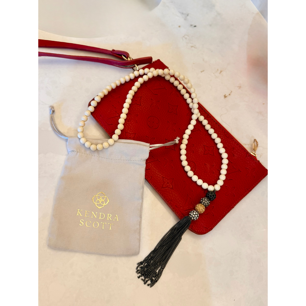 Stella & Dot Revival Tassel Beads Long Necklace in White - Picture 1 of 6